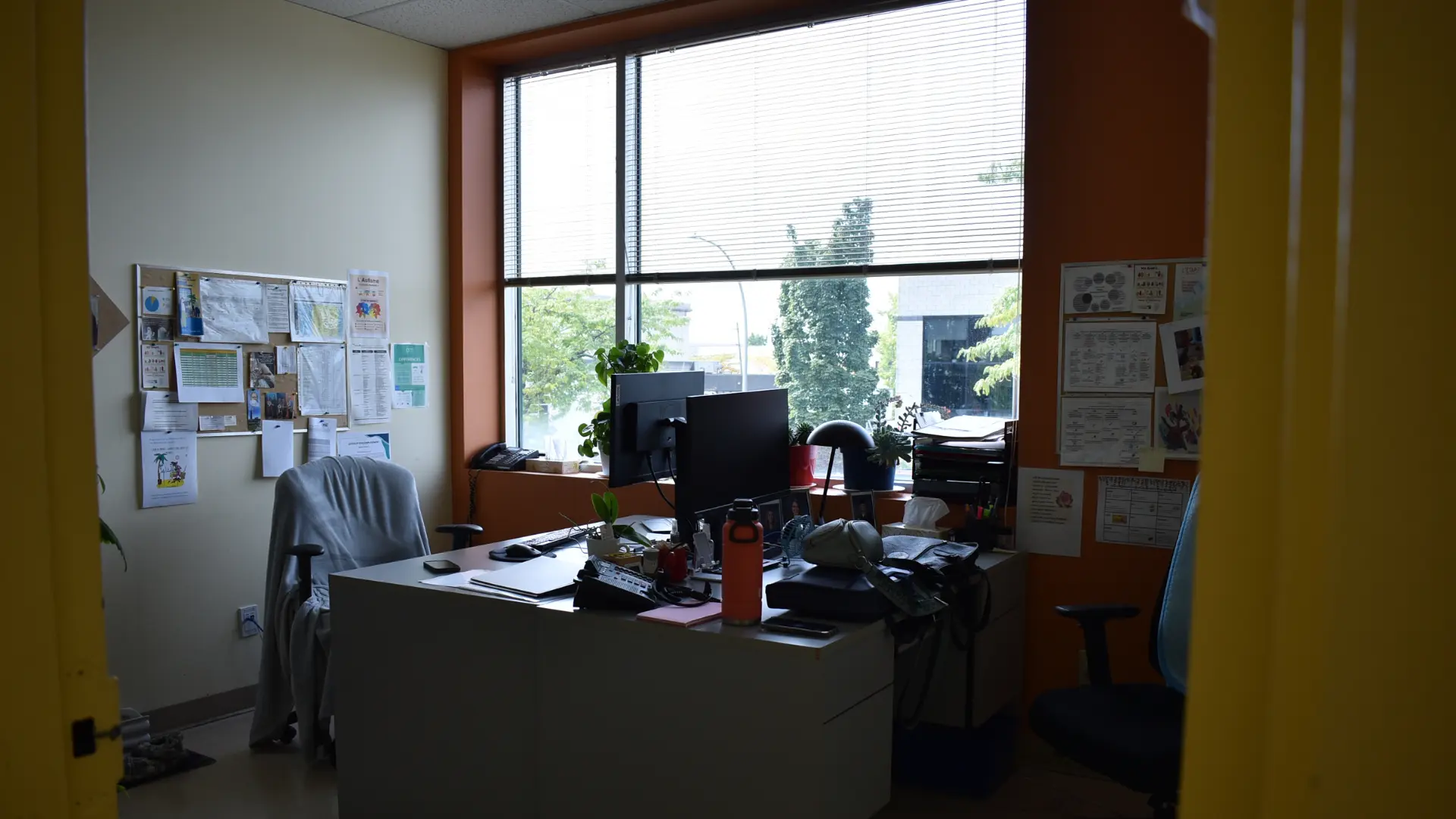 Bureau aménagé et lumineux